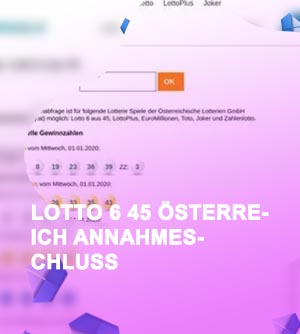 Lottozahlen österreich lotto 6 aus 45 gewinnzahlen